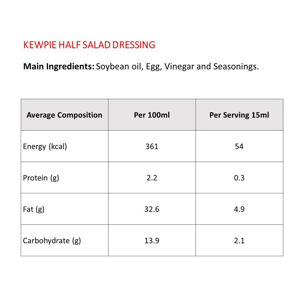 KEWPIE Half Salad Dressing Mayo (310ml)
